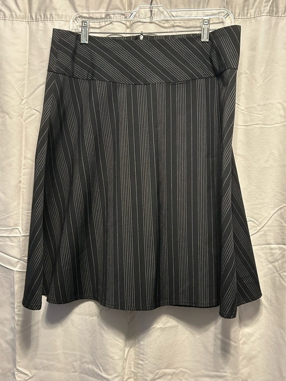 Cute office wear Wet Seal Black Pinstripe A-Line Skirt Size M